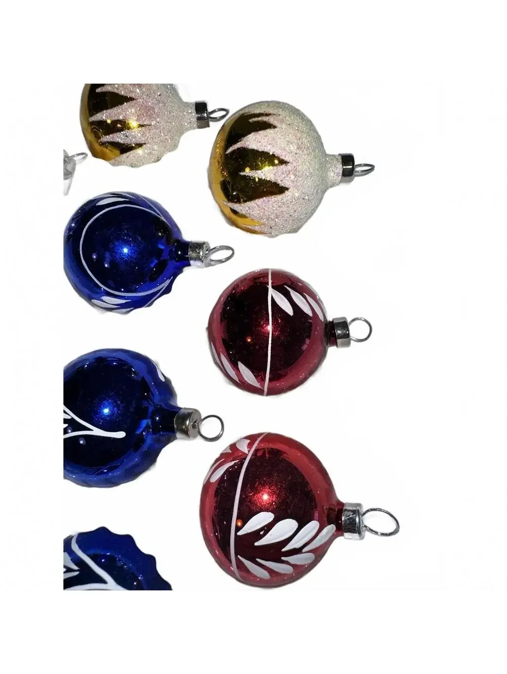 9 Vintage Bradford Glass Ornaments 1.25